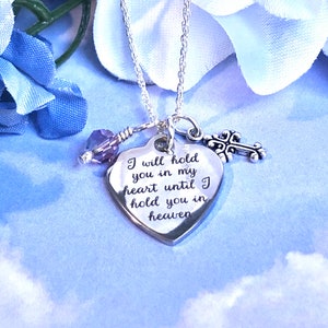 SYMPATHY I Will Hold You In My Heart 死別 スターリングシルバー 刻印入り パーソナライズネックレス