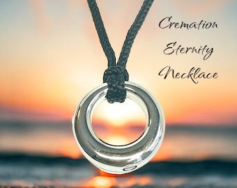 Personalized Memorial Cremation Urn Necklace Eternity Ring