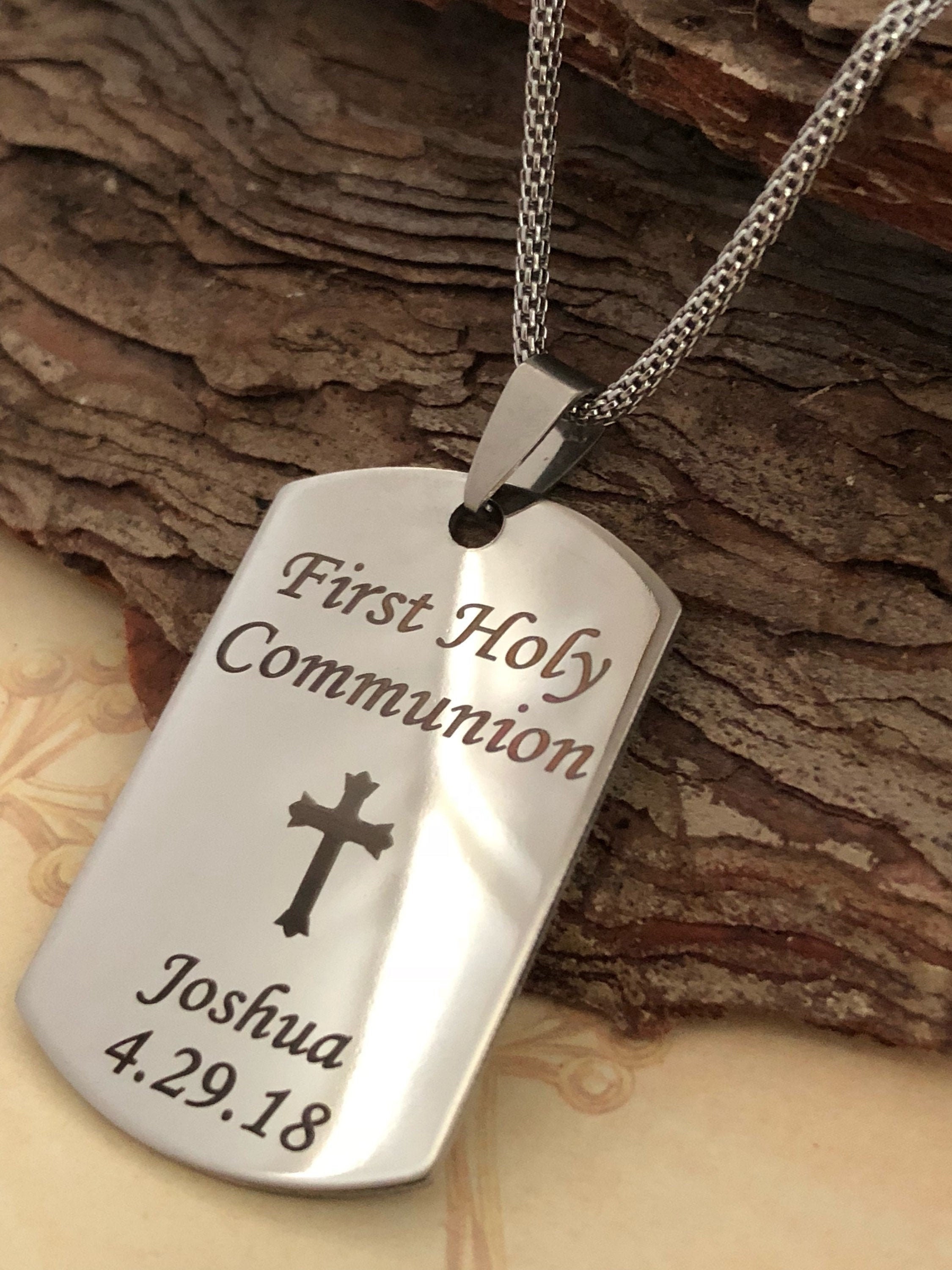 Collana Personalizzata Per Figlioccio – Targhetta Cane In Acciaio Con Incisione Ispirazionale – Regalo Da Madrina - 4