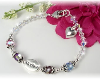 Mothers Birthstone Bracelet Fine Austrian Crystal Birthstone Bracelet Grandmother Bracelet