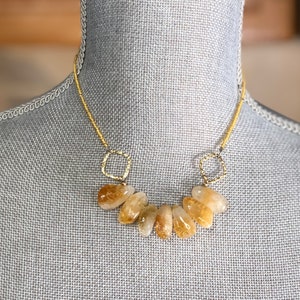 One of a Kind Boutique Necklace // Seed Bead Necklace // Choker // Multi-Colored Necklace // Boho // Single Strand Gold Citrine2