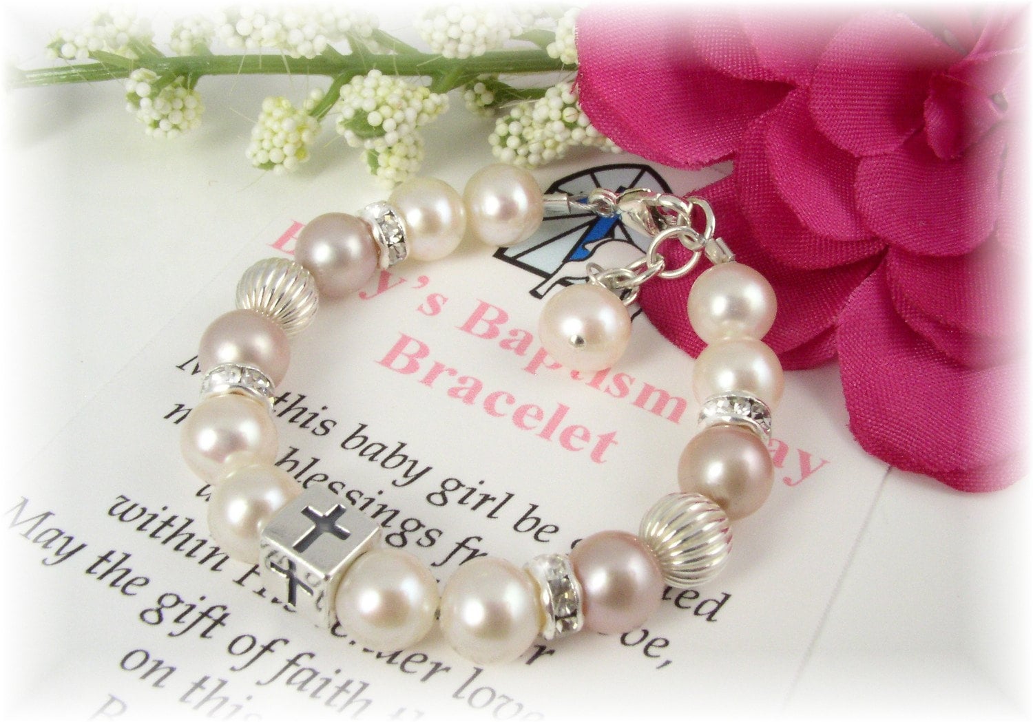 BABY Girl Baptism Christening Necklace Freshwater Pearls Etsy