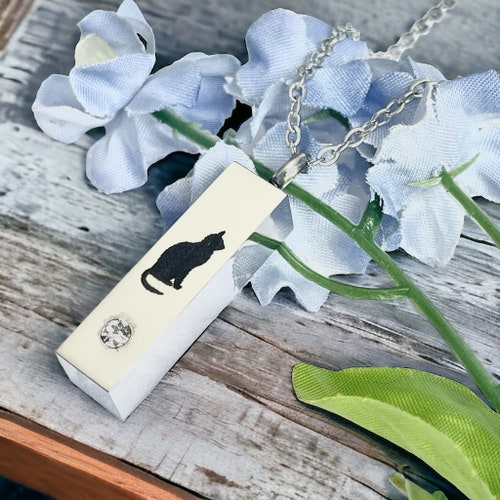 Collier urne funéraire commémorative pour animal de compagnie chat, cadeau de perte d'animal de compagnie