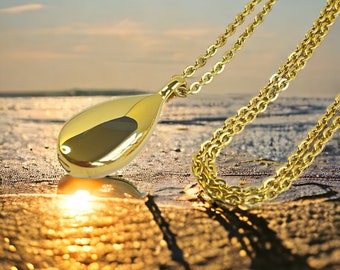 Personalized Memorial Cremation Urn Necklace Teardrop