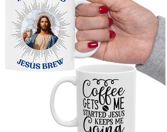 Funny Christian Coffee Mug: What Would Jesus Brew Religious Gag Gift