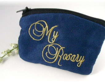 First Communion Boys Cloth Rosary Case Rosary Pouch Navy