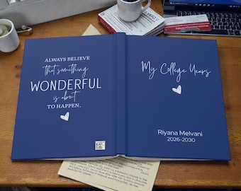 Personalized College Journal | My College Years Notebook | Matte Hardcover Lined Pages | Graduation or Back to School Gift