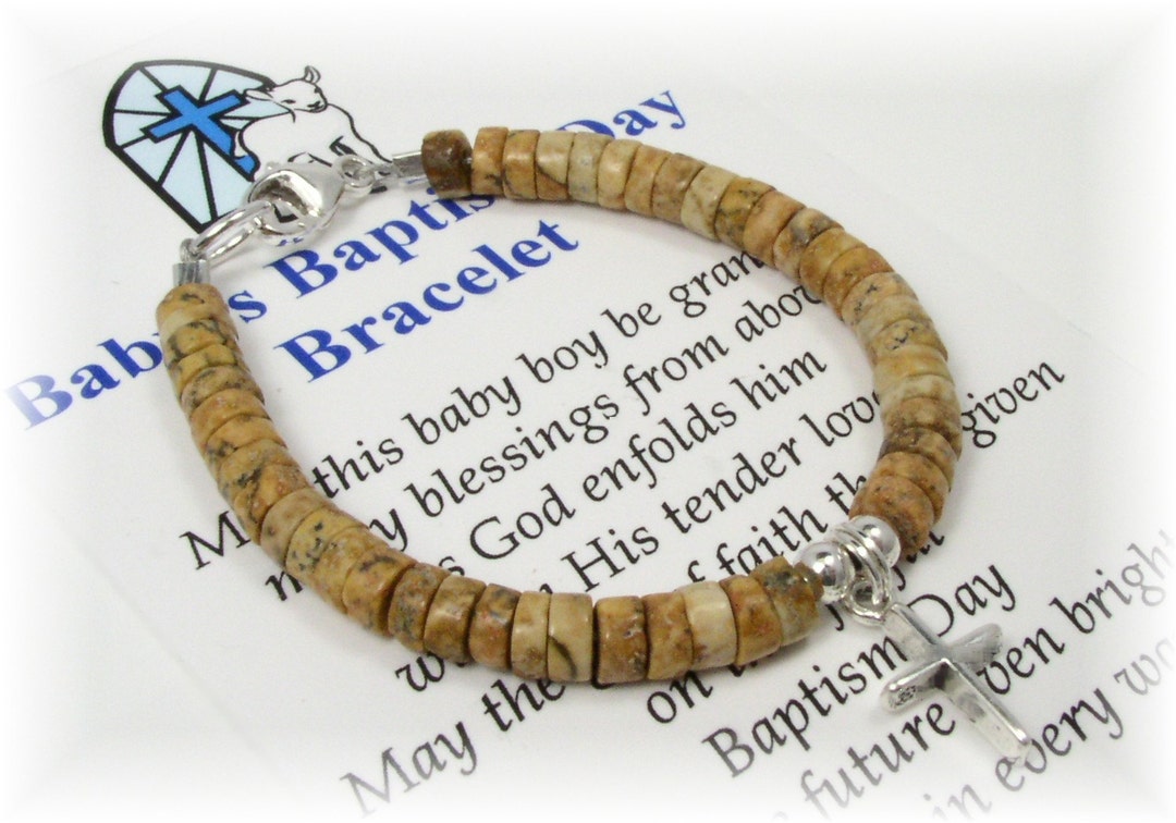 BABY BOY Baptism Bracelet Christening New Baby Shower Gift Etsy