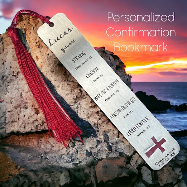 Confirmation Bookmark Personalized Bookmark Bible Bookmark Confirmation Boy Girl YOU ARE STRONG