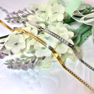 Girls Engraved Confirmation Bracelet in Gold or Silver Minimalist