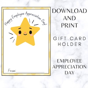 Employee Appreciation Printable Gift Card Holder Employee Thank You Card, Coworker Gift, Employee Appreciation Gift, Corporate Gift Download