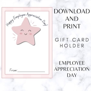 Employee Appreciation Printable Gift Card Holder Employee Thank You Card, Coworker Gift, Employee Appreciation Gift, Corporate Gift Download