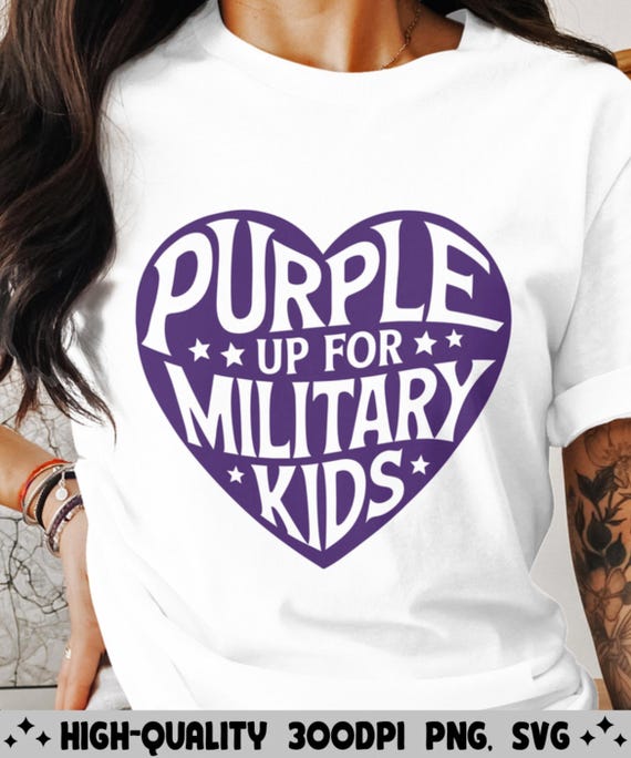 Purple Up For Military Kids PNG And SVG, Military Appreciation Digital Download, Support Military Child Appreciation Digital Download
