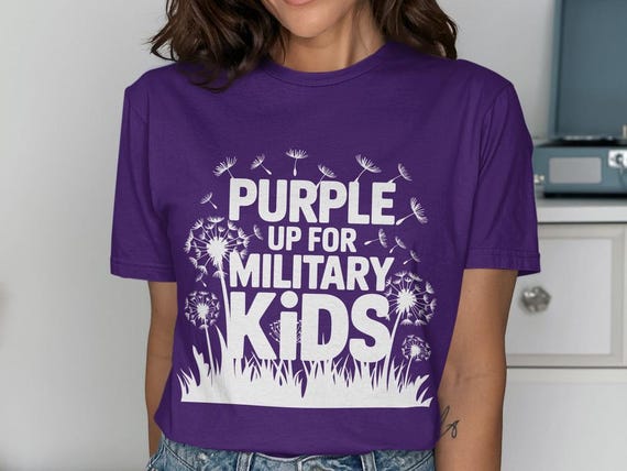 Purple Up For Military Kids PNG And SVG, Military Appreciation Digital Download, Support Military Families Sublimation