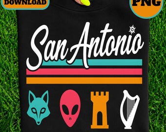 San Antonio Retro PNG SVG / Diseño de Camiseta de Ciudad de Texas / Gráfico Vintage de San Antonio / Sublimación de Viajes y Vacaciones