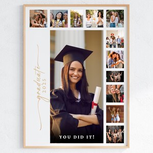 Graduation 2025 Photo Board Poster, Editable Template Set, Senior Gift for Class of 2025