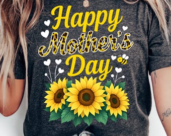 Happy Mother’s Day Sunflower PNG Bundle – 5 Floral Mom Sublimation Designs, Heartfelt Quotes & Flowers, Digital Download