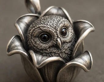 Owl in Bloom Pendant