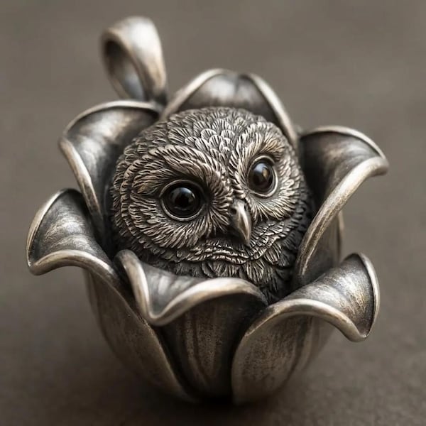 Owl in Bloom Pendant