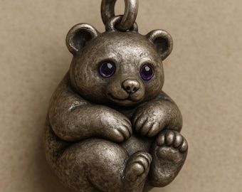 Baby Bear Pendant – Antique Patina Animal Charm