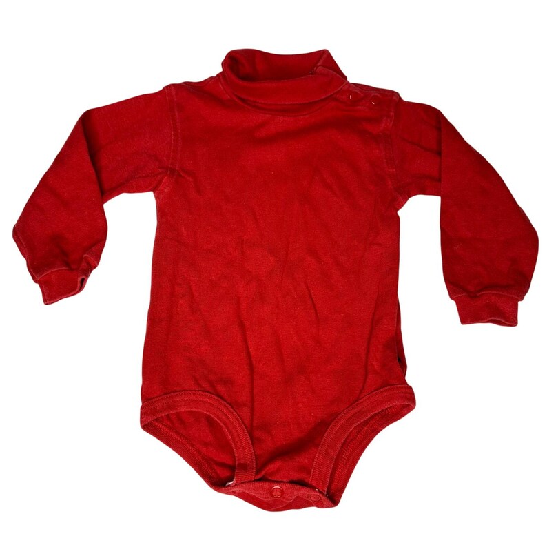 Vintage Carters Red Turtleneck One Piece Romper Bodysuit 100% Cotton 12-18 Month image 1