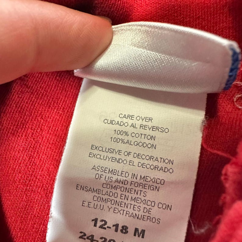 Vintage Carters Red Turtleneck One Piece Romper Bodysuit 100% Cotton 12-18 Month image 3