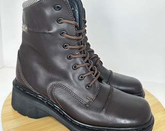 Vintage Dr. Martens 9279 Lace Up Combat Square Toe Boots Made in England Size 5