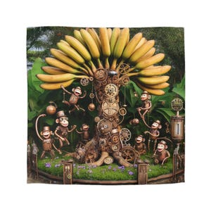 Funda nórdica con mono steampunk divertido / Decoración única para el hogar / Ropa de cama original para niños y adultos / Renovación divertida del dormitorio, idea de regalo