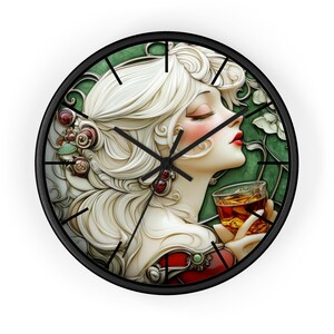 Elegant Art Nouveau Wall Clock with Fairy Queen Design, Decorative Timepiece, Gift for Home Decor, Art Lover&#39;s Clock, Vintage Style Accent