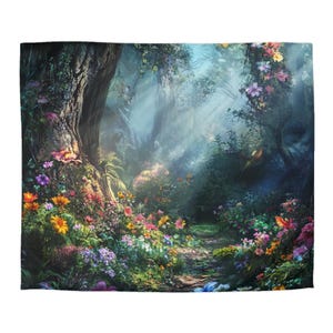 Enchanting Forest Microfiber Duvet Cover, Cozy Home Decor, Floral Bedding, Nature Theme, Gift for Nature Lovers, Bedroom Upgrade