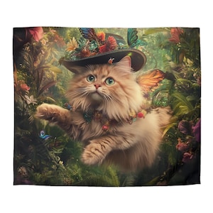 Whimsical Cat Duvet Cover, Cozy Bedroom Decor, Cat Lovers Gift, Unique Bedding, Playful Bedding Set