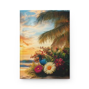 Tropical Sunrise Hardcover Journal - Nature Inspired Notebook for Writing, Journaling, Travel Diary, Gift for Her, Beach Lover&#39;s Memoir