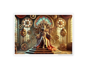 Affiche du trône steampunk