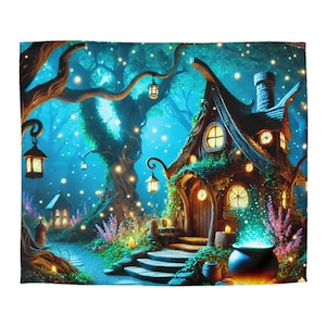 Enchanted Forest Microfiber Duvet Cover | Cozy Bedding, Whimsical Home Decor, Magical Bedroom Accent, Fairy Tale Design, Gifts for Dreamers