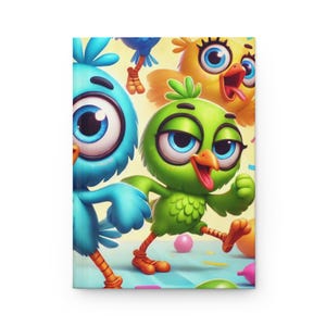 Diario de dibujos animados de pájaros, divertido diario para niños, cuaderno colorido, regalo para amantes de las aves, libro de escritura creativa, diario para niños