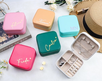 Personalized Name Jewelry Box, Custom Bridal Jewellery Box, Bridesmaid Gift, Christmas Gift for Her