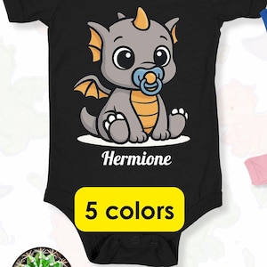 Baby Dragon Bodysuit,Custom Toddler Tee,Cute Cartoon Infant Bodysuit,Fantasy Baby Gift Tee,Little Dragon Bodysuit for Kids