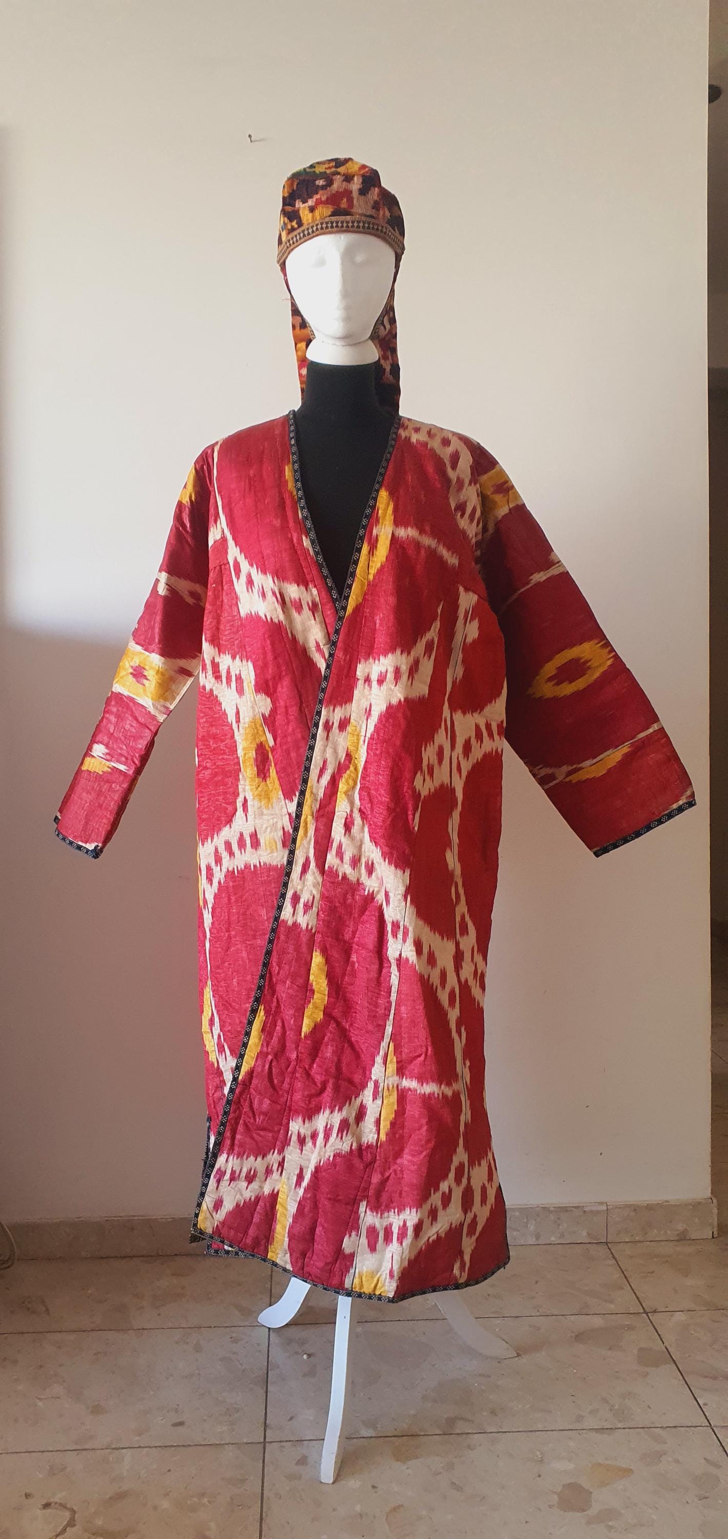 Chapan Robe Antique Uzbek Silk Ikat Chapan Robe | 19th Century Asian Coat - Etsy