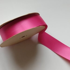 Raspberry Pink Satin 1.5&quot; Double Faced Ribbon Vintage 3-5 Yards
