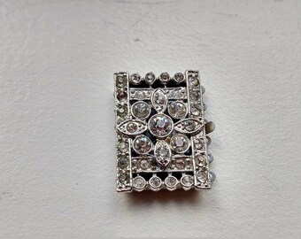FTH Silver Toned Lobster Clasp Bracelet with Red Rhinestone Elephant