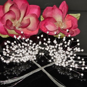 Pearl Spray Pearl Shoots Wired Pearls Floral 4mm Pearl Sprays Bridal Supplies Handmade DIY 125 pieces