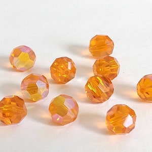 6mm 8mm Sun Orange AB Swarovski Crystals Round Art 5000 Choose Quantity