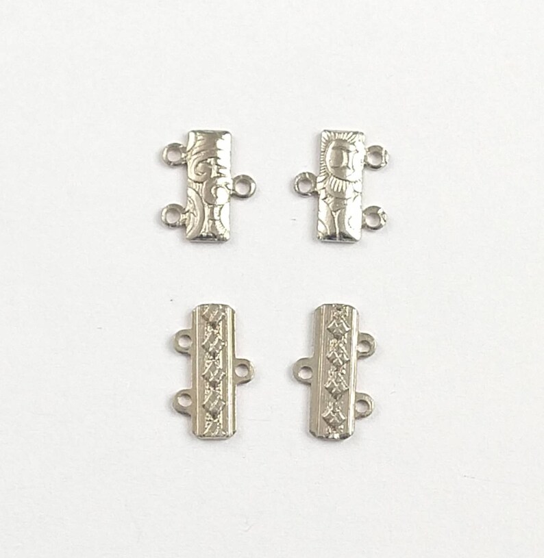 Double Connector End Bars Double Strand Loop Silver Jewelry Etsy