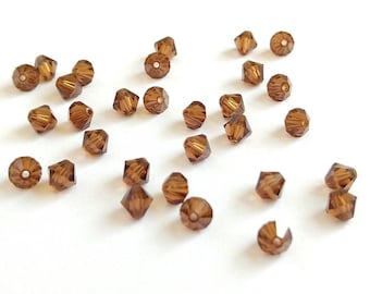 Brown Bicone Swarovski Crystals Article 5301  40 beads 5mm