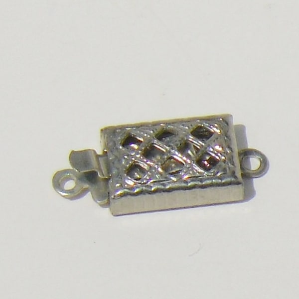 Small Box Clasp Single Strand Silver Filigree Vintage Antique Jewelry Findings Choose Quantity