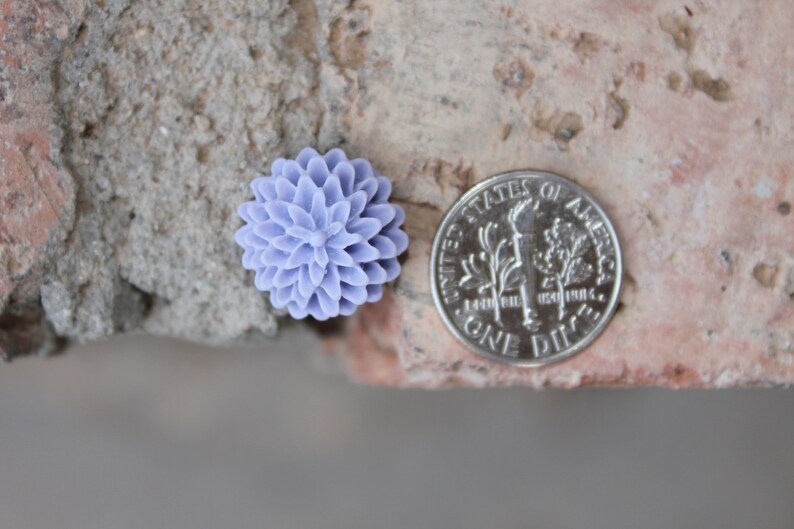 B3G1 free CUTE SERIES Small Dahlia 14mm Earrings . . . Buy 3 Get 1 FREE . . . Small Earrings, Cabochon Earrings, Surgical Steel image 4