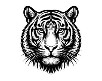 Ilustración vectorial simple de tigre, tigre SVG, tigre PNG, tigre JPG, arte de tigre, imágenes prediseñadas de tigre, silueta de tigre, tigre minimalista, tigre feroz