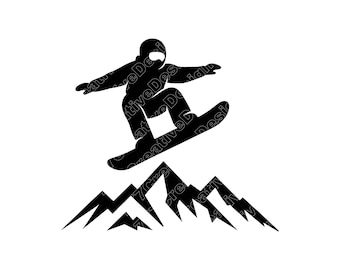 Snowboarding Vector Illustration, Snowboarding SVG, PNG, JPG, Snowboard Art, Snowboard Silhouette, Snowboarding Action, Winter Snowboarding