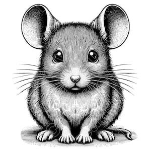 Mouse Vector Illustration, Mouse Svg, Mouse Png, Mouse Jpg, Mouse Art, Mouse Clipart, Cut Files, Mouse Silhouette, Cute Mouse, Tiny Mouse