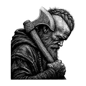 Wikinger-Vektorillustration, Wikinger-SVG, Wikinger-PNG, Ragnar Lothbrok, Wikinger-Kunst, Wikinger-Clipart, Schneidedateien, Wikinger-Silhouette, Nordischer Krieger